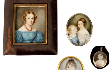 A REGENCY PORTRAIT MINIATURE OF TWO YOUNG GIRLS, the reverse...