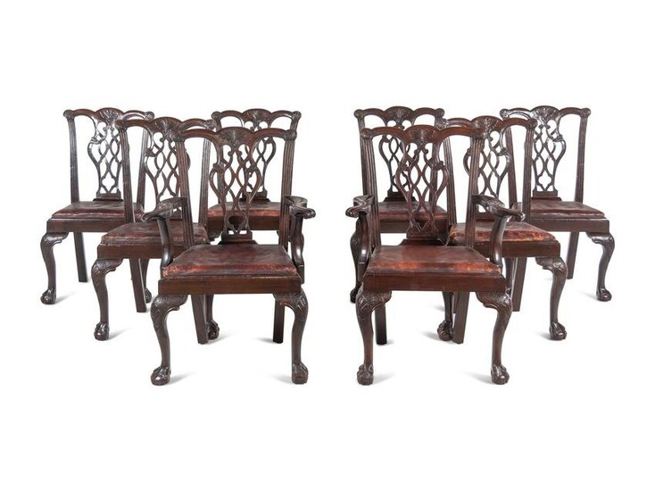 A Set of Eight George III Style Mahogany Dining Chairs