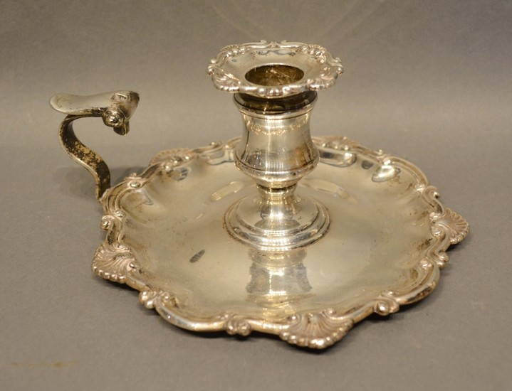 A Victorian Silver Chamber Candlestick of shaped outline, Sh...