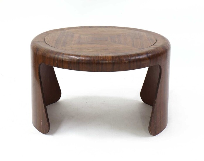 A bentwood and walnut veneered coffee table