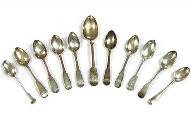 A collection of Scottish silver flatware