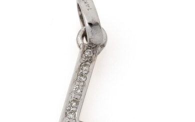 SOLD. A diamond pendant in the shape of a letter "L" set with numerous brilliant-cut diamonds, mounted in 14k white gold. – Bruun Rasmussen Auctioneers of Fine Art