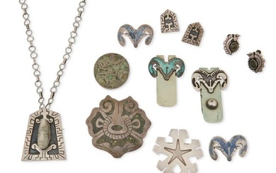 A group of Bernice Goodspeed Mexican silver jewelry