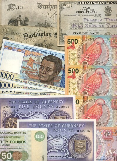 A group of World Banknotes