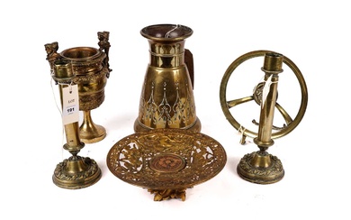 A selection of 19th Century and later decorative brassware