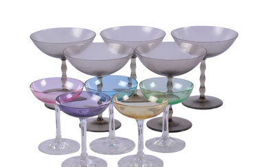 A set of 10 liqueur glasses, including “Stork”, Simon Gate, Sandvik/Orrefors.