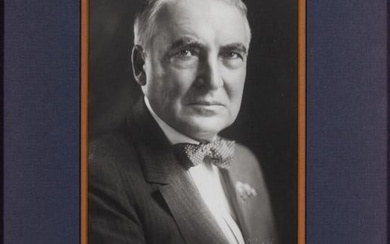 A signed Warren G. Harding White House card