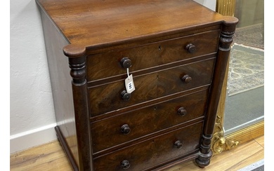 A small Regency mahogany four drawer chest, width 64cm, dept...
