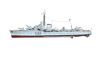 AN EXHIBITION STANDARD MODEL OF ' HMS JAVELIN' A J-CLASS DESTROYER G61