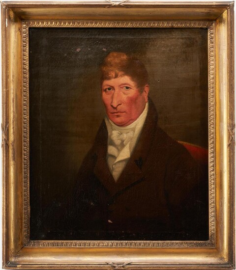 American School Oil on Canvas Portrait of a Gentleman