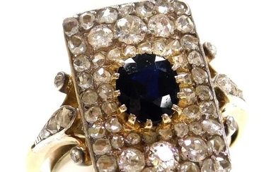 An Art Deco sapphire and diamond ring, set with...