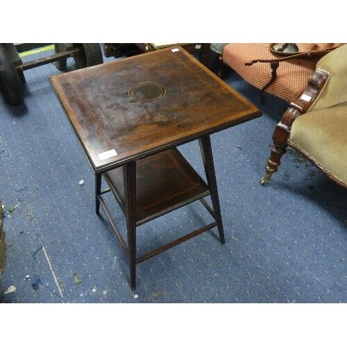 An Edwardian inlaid rosewood Occasional Table, of square for...