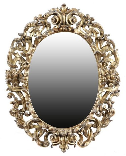 An Italian Florentine giltwood wall mirror, the la…