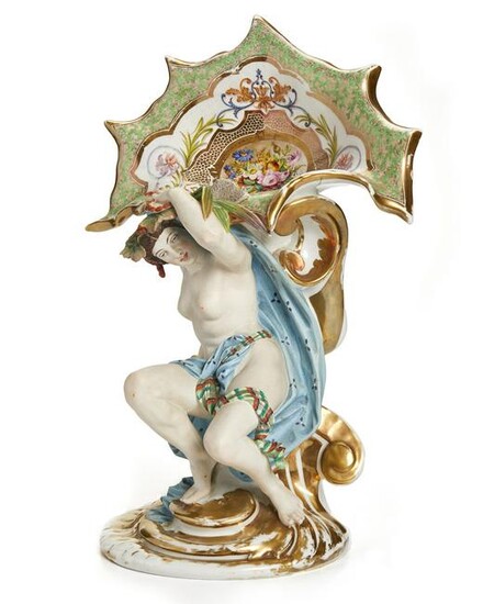 An Old Paris painted figural tazza