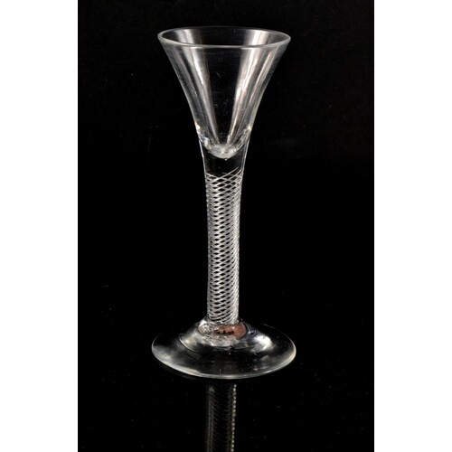 A Georgian Wine Glass with air twist stem circa late 18th c...