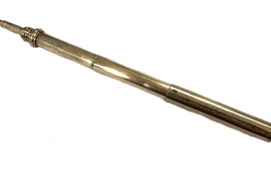An early 20th century 9ct gold three draw retractable propelling pencil, mark of Sampson Mordan