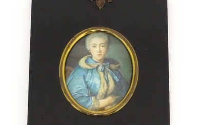 An early 20thC oil on card portrait miniature depicting The ...