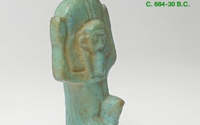 Ancient Egyptian Faience - Rare amulet of Shu - 4 cm.