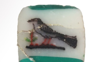Ancient Egyptian Glass Plaque Inlay with Bird