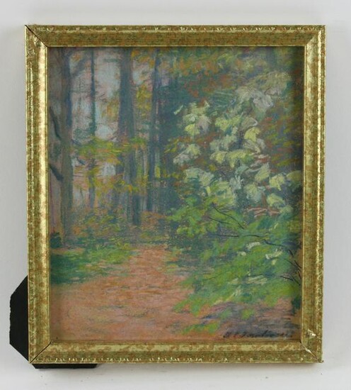 Anna C Tomlinson, Wooded Landscape, Pastel