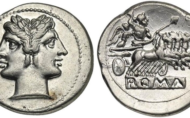 Anonymous, Quadrigatus, Rome, ca. 225-212 BC; AR (g 6,67; mm...