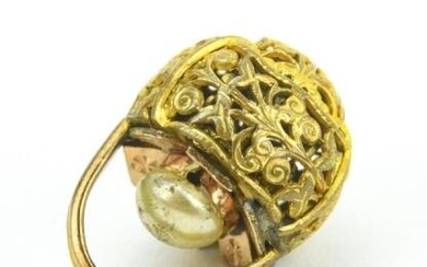 Antique 19th C Gold Filled Basket Pendant or Charm