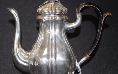 Antique French silver coffee pot circa 1880s, hallmarked to...