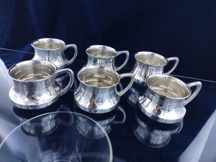Antique silver coffee set - .800 silver - Hungary - Late 19th century