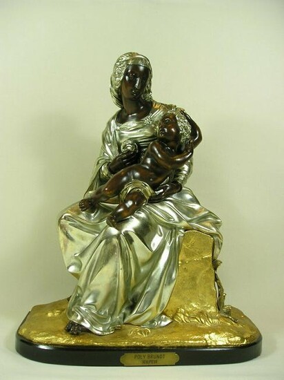 Antique silvered and gilt Bronze sculpture Classical