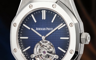 Audemars Piguet, Ref. 26510IP A rare and attractive limited edition titanium and platinum tourbillon wristwatch with bracelet, guarantee and presentation box, made in a limited edition series of 50 pieces