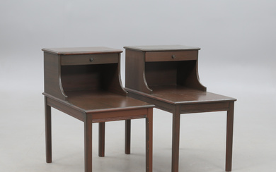 BEDSIDE TABLE, a pair, drawer and shelf.