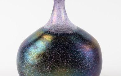 BERTIL VALLIEN. Vase, Kosta Boda, from the "Volcano" series, signed, polychrome iridescent glass mass.