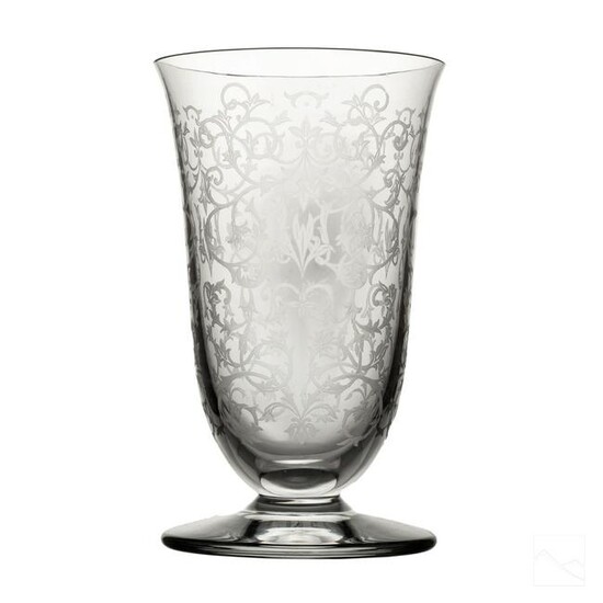 Baccarat French Art Glass Crystal Etched Vine Vase