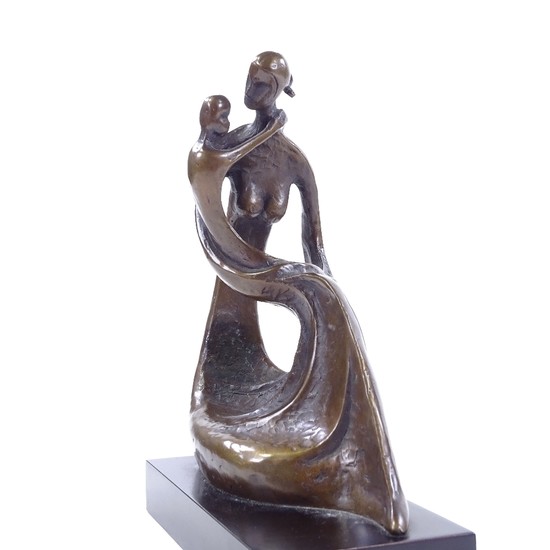 Bernard Kim (born 1942), bronze modernist sculpture, Mother'...