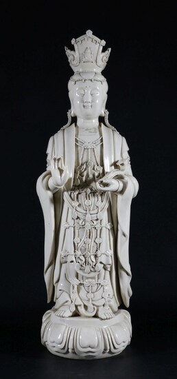Blanc de Chine Guanyin With Impressed Mark to Back (H72cm)