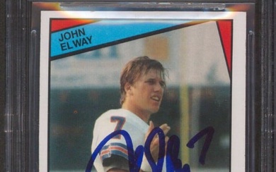 Broncos John Elway Signed 1984 Topps #63 Rookie Card Auto 10! BAS Slabbed 2