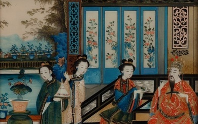 CHINESE REVERSE GLASS PAINTING, 19-20TH CENTURY