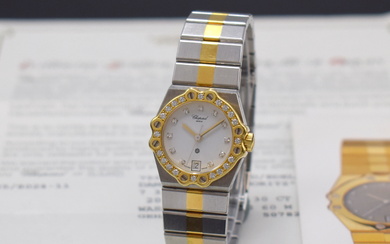 CHOPARD ladies wristwatch model St. Moritz reference 25/8024-11, stainless steel/gold...