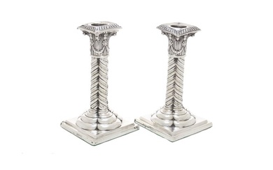 Candlestick (2) - .925 silver, Silver, Sterling - Martin, Hall & Co, London - England - 1889