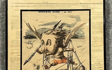 Caricature De Gustave Doré Par Le Dessinateur Gill Dans Le Journal Satirique l'Eclipse