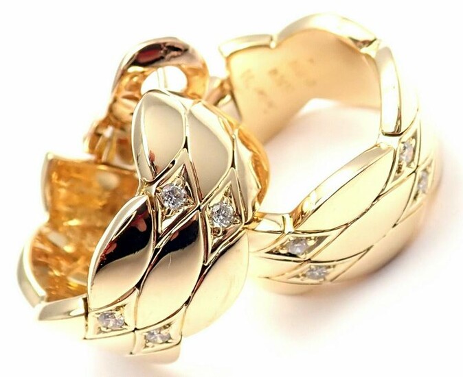 Cartier 18k Yellow Gold Diamond Hoop Earrings