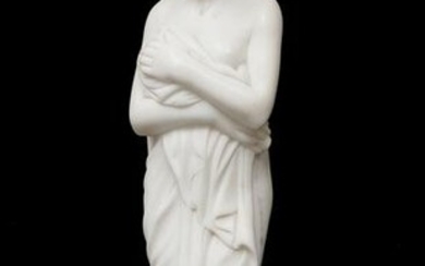 Carved Marble Semi Nude Classical Woman