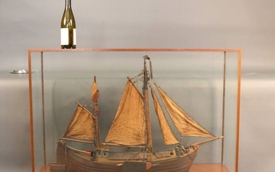 Cased Ship Model of a Dutch Work Boat