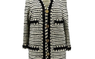 Chanel Setup Suit Jacket Skirt Ivory Black 23 #36