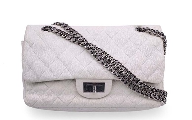Chanel - White Leather Reissue 2.55 Double Flap 225 2000s - Shoulder bag