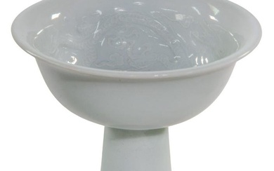 Chinese Celadon Glazed Stem Cup