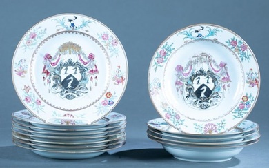 Chinese Export armorial porcelain bowls.
