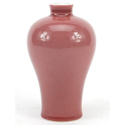 Chinese Meiping porcelain vase having a sang de boeuf glaze,...