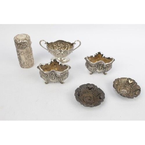 Collection of White metal highly foliate decorated Silver wa...