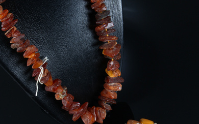 Collection of amber jewelery from the North Sea